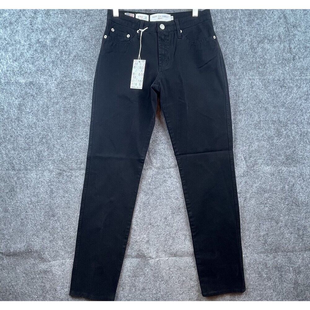 Fabrizio Gianni Jeans Women 2 Black Straight Cotton Twill Stretch Slim Fit Light